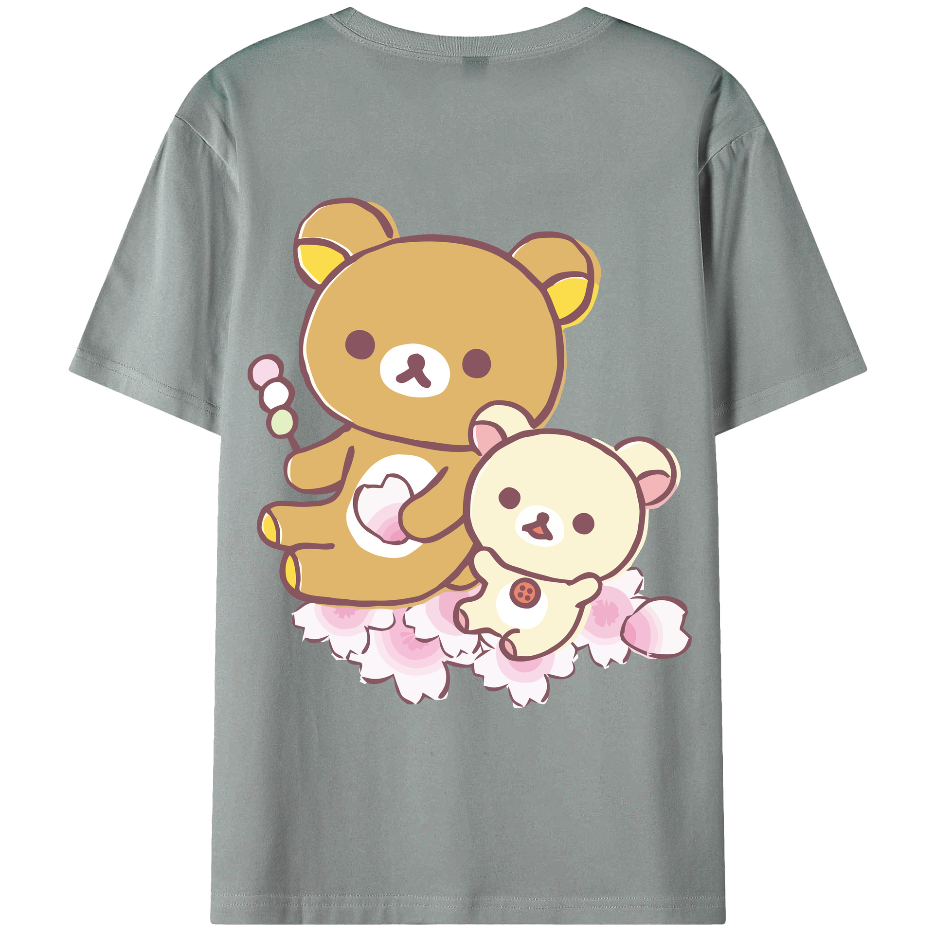 （画像用） リラックマ リラックマ キイロイトリ Rilakkuma Korilakkuma Kiiroitori 綿100％ メンズ半袖Tシャツ（バックプリント） 通気性